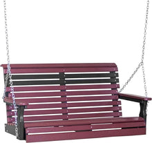 LuxCraft 4' Poly Rollback Plain Porch Swing, Made with Recycled Plastics