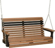 LuxCraft 4' Poly Rollback Plain Porch Swing, Made with Recycled Plastics