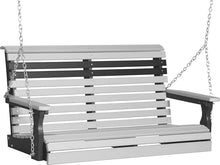 LuxCraft 4' Poly Rollback Plain Porch Swing, Made with Recycled Plastics