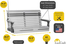 LuxCraft 4' Poly Rollback Plain Porch Swing, Made with Recycled Plastics