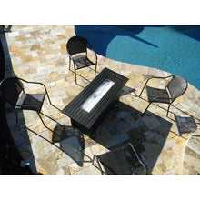 Black Mocha Finish Aluminum Rectangular Fire Pit With Wind Screen - 04