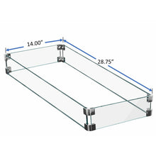 Fire Pit Rectangular Glass Wind Screen - 03