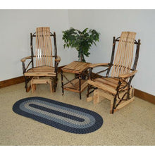 Smooth Gliding Motion Made with real hickory sticks and rustic hickory slats and arms Hickory sticks are steamed and hand bent to give each piece its own unique look & character High-quality American hickory and oak construction will last Rustic frame with signature oak slats Amish craftsmen pay great attention to each detail Handcrafted in the USA