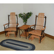 Smooth Gliding Motion Made with real hickory sticks and rustic hickory slats and arms Hickory sticks are steamed and hand bent to give each piece its own unique look & character High-quality American hickory and oak construction will last Rustic frame with signature oak slats Amish craftsmen pay great attention to each detail Handcrafted in the USA