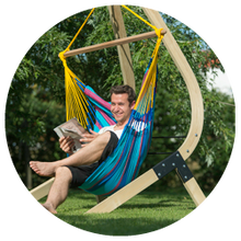 Vela Hammock Stand , Spruce Wood, for La Siesta Basic Hammock Chairs - Caramel