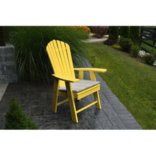 The A & L Furniture Recycled Plastic Upright Adirondack Chair is different from your standard Adirondack chair.  This Adirondack sits higher with a straight seat, unlike most Adirondack chairs that have an angled seat.  This Chair does not lean as far back as the standard Adirondack chairs, making it easier to get in and out of.  This handsome chair will be a great addition to your outdoor needs.