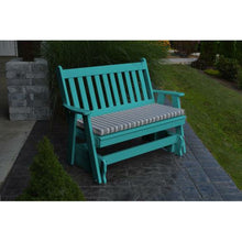 The sharp, clean lines of the lovely A & L Furniture Recycled Plastic 5 ft. Traditional English Outdoor Glider Loveseat create an attractive addition to your garden or patio without detracting from your beautiful foliage or other decor. Sit and admire the space surrounding you while gliding gently back and forth; it's bound to be the best part of your day.