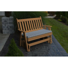 The sharp, clean lines of the lovely A & L Furniture Recycled Plastic 5 ft. Traditional English Outdoor Glider Loveseat create an attractive addition to your garden or patio without detracting from your beautiful foliage or other decor. Sit and admire the space surrounding you while gliding gently back and forth; it's bound to be the best part of your day.