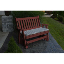 The sharp, clean lines of the lovely A & L Furniture Recycled Plastic 5 ft. Traditional English Outdoor Glider Loveseat create an attractive addition to your garden or patio without detracting from your beautiful foliage or other decor. Sit and admire the space surrounding you while gliding gently back and forth; it's bound to be the best part of your day.