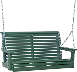 LuxCraft 4' Poly Rollback Plain Porch Swing, Made with Recycled Plastics