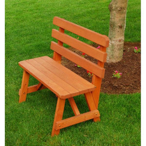 A & L Furniture Co. Yellow Pine Traditional Backed Bench (5ft, 6ft and 8ft)