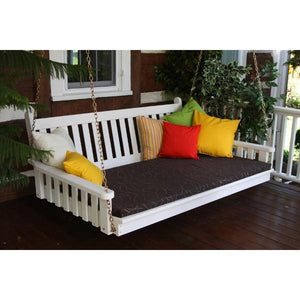 AandL Furniture Co. Yellow Pine 75" Twin Mattress Traditional English Swingbed