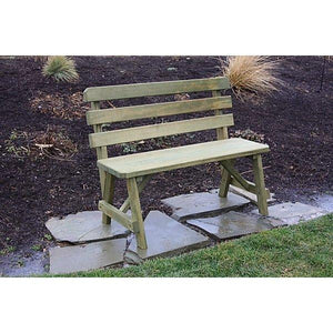 A & L Furniture Co. Yellow Pine Traditional Backed Bench (5ft, 6ft and 8ft)