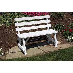A & L Furniture Co. Yellow Pine Traditional Backed Bench (2ft, 3ft and 4ft)