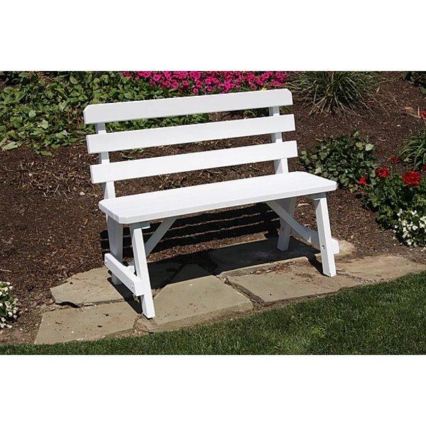 A & L Furniture Co. Yellow Pine Traditional Backed Bench (2ft, 3ft and 4ft)