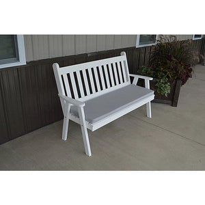 A & L Furniture Co. Yellow Pine Traditional English Garden Bench (4ft, 5ft, and 6ft)