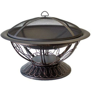 30" Wood Burning Firepit with Scroll Design - 02