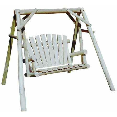 Lakeland Mills Cedar Log Yard Swing - 4 Foot - Swing Chairs Direct