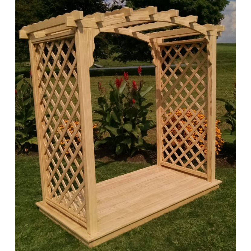 5' Jamesport Pine Arbor with Deck by A&L Furniture