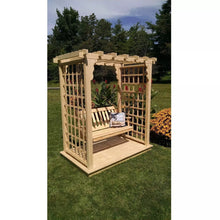 5 Foot Wide Lexington Cedar Arbor with Deck and Swing by A&L Furniture