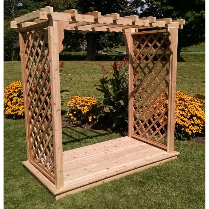 5 Foot Wide Covington Cedar Arbor with Deck by A&L Furniture