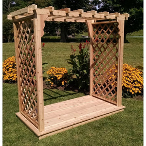4 Foot Wide Covington Cedar Arbor with Deck by A&L Furniture