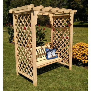 6 Foot Wide Covington Cedar Arbor with Swing by A&L Furniture
