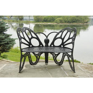FlowerHouse Butterfly Aluminum 46 inch Outdoor Garden Bench - Swing Chairs Direct