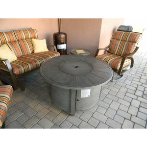 Brushed Wood Round Fire Pit - 01