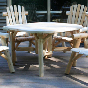 Lakeland Mills Cedar Log 47" Roundabout Table with 4 Chairs
