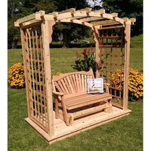 Cambridge Pine Arbor with Deck and Glider