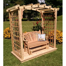 Cambridge Cedar Arbor with Deck and Glider