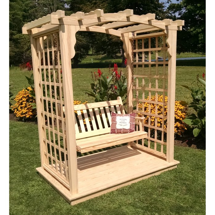 Cambridge Cedar Arbor with Deck and Swing
