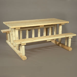 Cedar Looks Log Deluxe Picnic Table