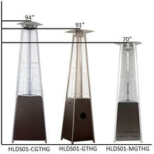 Compact Tall Quartz Glass Tube Heater- Hammered Bronze Finish - 03