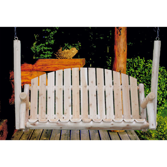 Lakeland Mills Cedar Country Garden Porch Swing - 5 Foot - Swing Chairs Direct