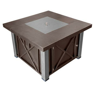 Decorative Hammered Bronze Fire Pit with Stainless Steel Legs and Lid - 01