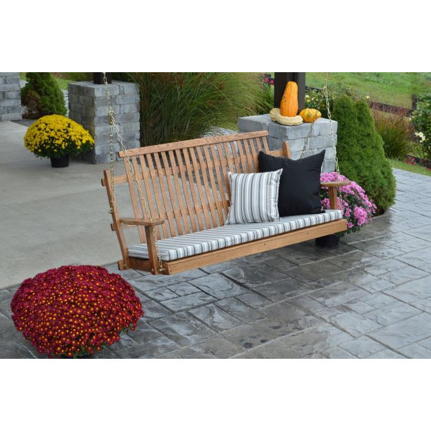 A & L Furniture Company 5' Bent Oak Porch Swing