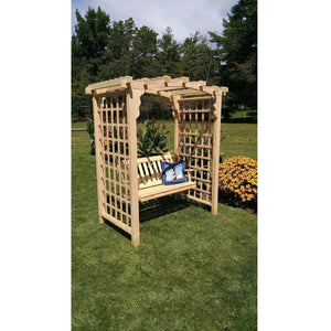 6 Foot Wide Cambridge Cedar Arbor and Swing by A&L Furniture