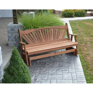 Made with western red cedar, the most preferred and superior quality of the cedars Signature fan back styling Stained with Natural-Kote, a soy-based wood stain that will rejuvenate, preserve and protect your furniture Painted option with 100% acrylic exterior paint resists peeling and flaking Also available unfinished if you would like to finish it yourself