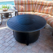 Round Slatted Cast Aluminum Fire Pit - 01