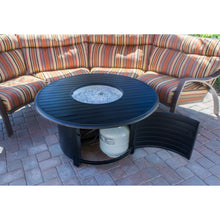 Round Slatted Cast Aluminum Fire Pit - 04