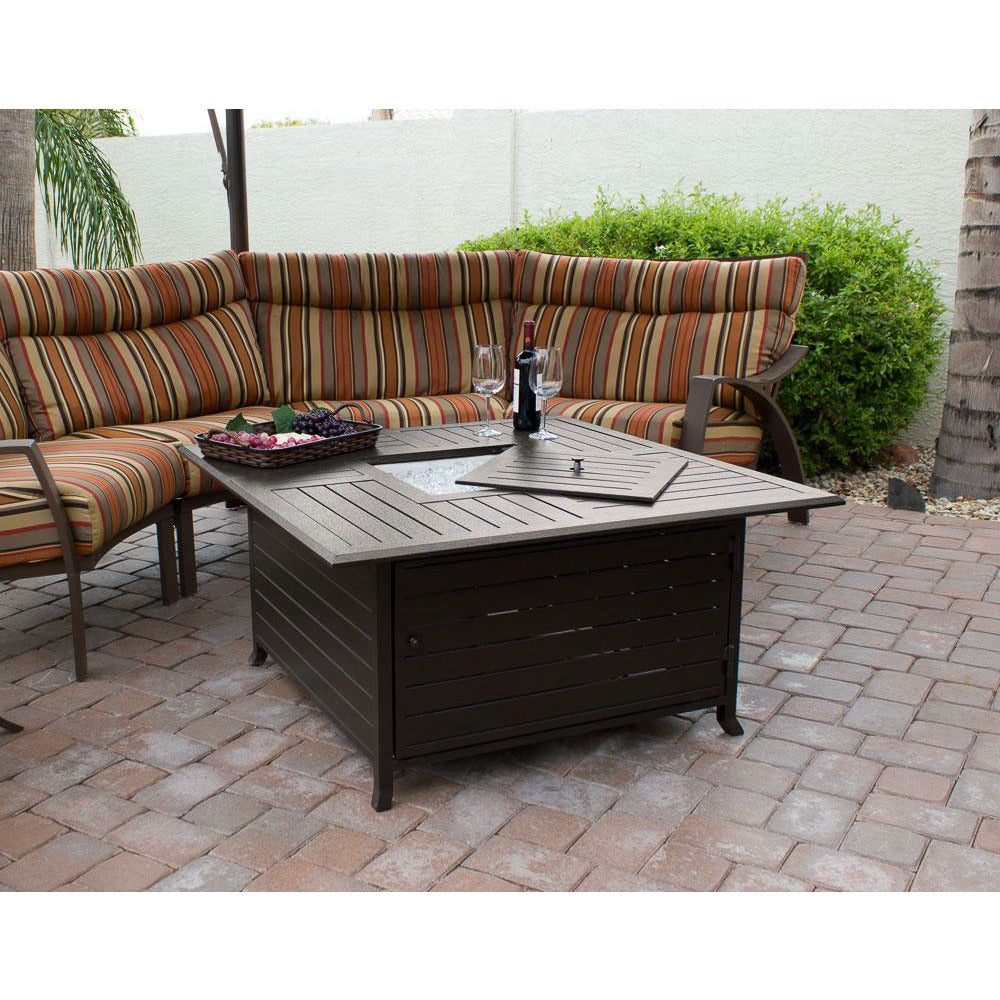 Square Extruded Aluminum Firepit with Lid - 01