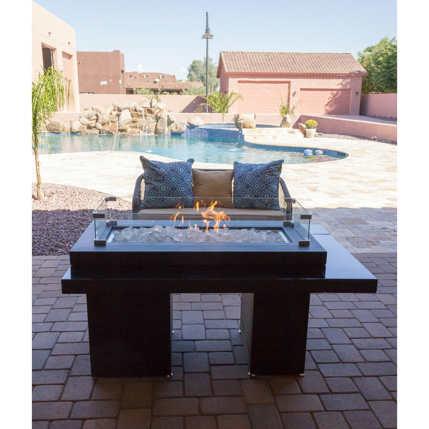 Two Tiered Glass Top Fire Pit - 01