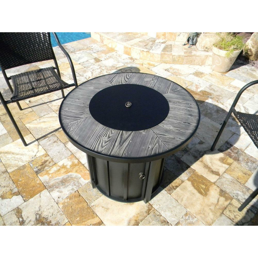 Wood Look Tile Top Fire Pit - 01