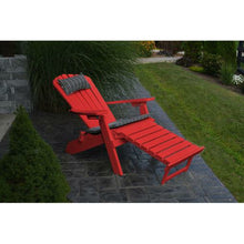 A & L Furniture Company Folding Reclining Recycled Plastic Adirondack Chair with Pullout Ottoman