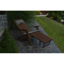 A & L Furniture Company Folding Reclining Recycled Plastic Adirondack Chair with Pullout Ottoman