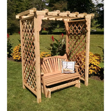 5 Foot Wide Covington Cedar Arbor with Glider by A&L Furniture