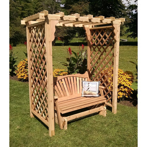 6 Foot Wide Covington Cedar Arbor with Glider by A&L Furniture