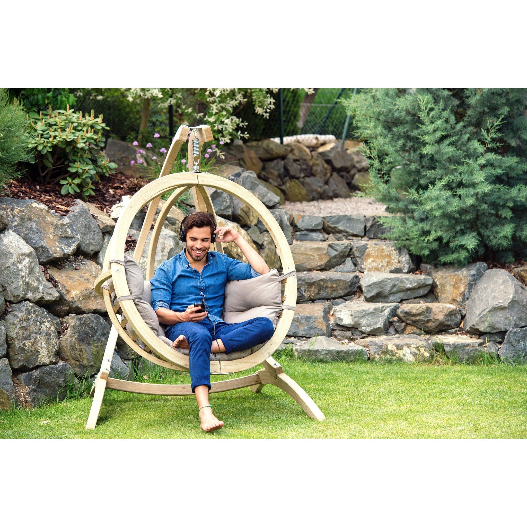 Byers of Maine, Single Globo Swing Chair with Cushion